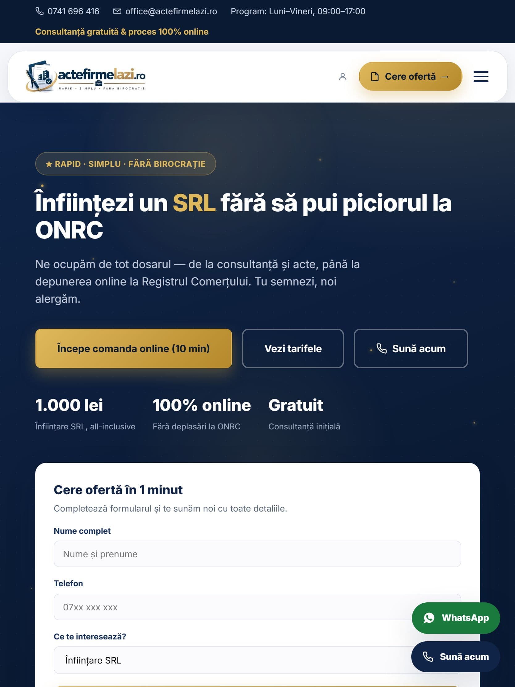 ActeFirmeLazi.ro — tabletă